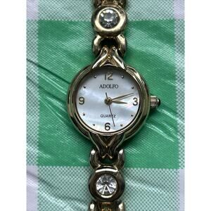 Adolfo MOP Dial Gold Tone Women’s Quartz Watch